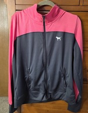 Pink Victoria's Secret Jacket Size Large Pink Gray Zip Up Activewear Stretch