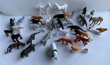 VTG Lot of 33 Plastic Zoo Animal Figures Jungle Farm Hard Rubber
