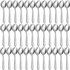 36-Piece Tea Spoons Set - 5.9" Stainless Steel Tea Spoon Silverware, Durable Sma