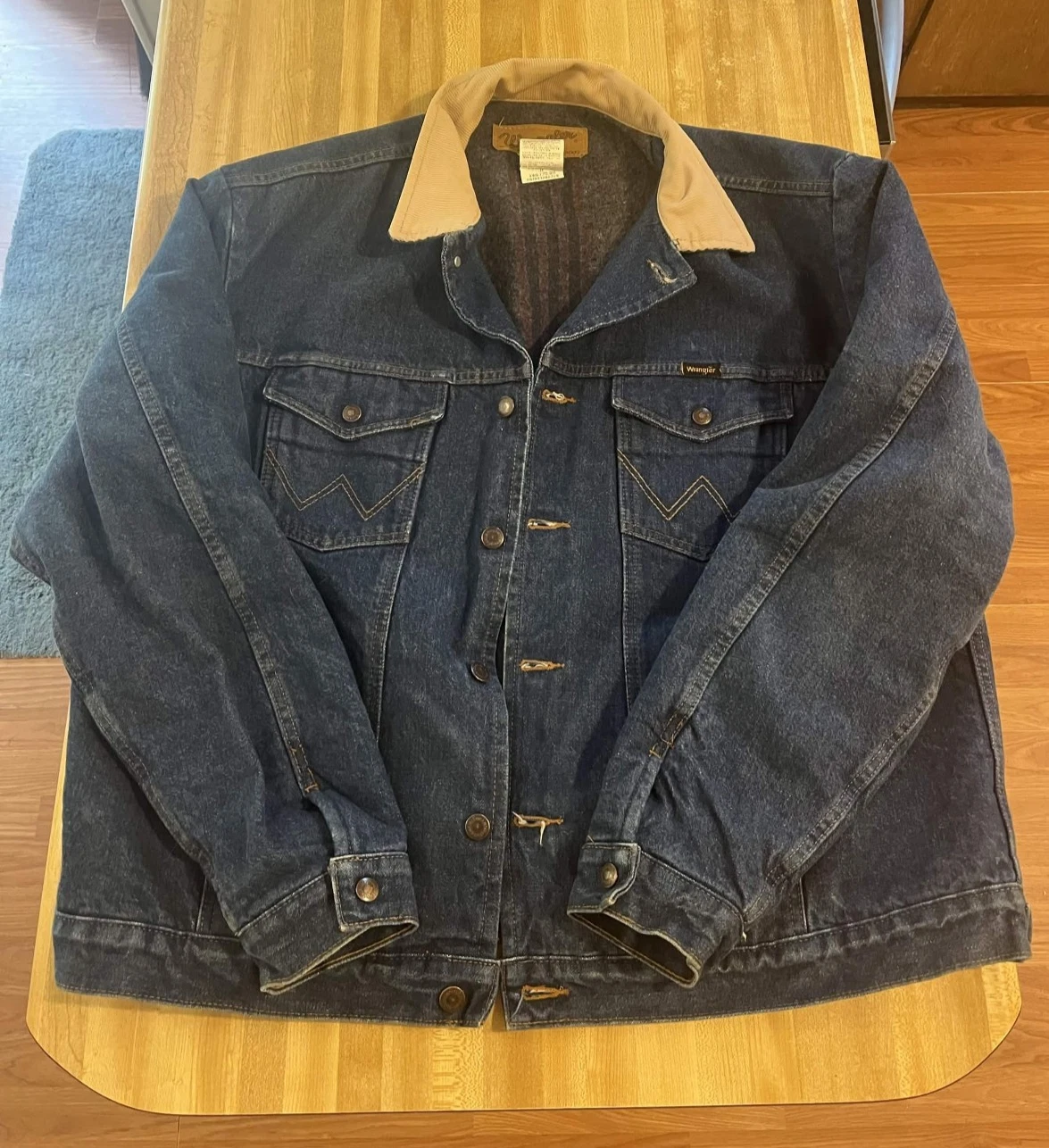 Wrangler Denim M-159 Blanket Lined Corduroy Collar Authentic Western Jacket
