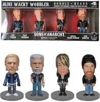Sons of Anarchy Figures Mini Wacky Wobbler Bobble Heads 4 Pack Set NEW