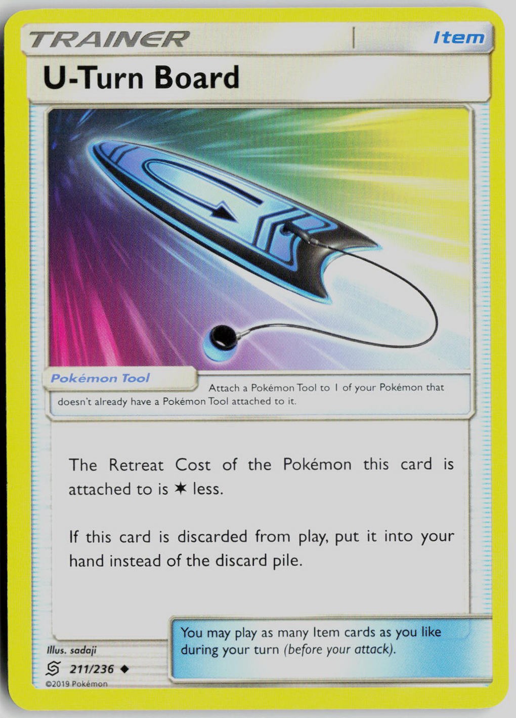 U-Turn Board 211/236 Uncommon Unified Minds Pokemon Near Mint