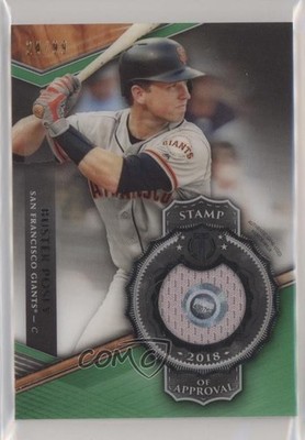 2018 Topps Tribute Stamp of Approval Relics Green 24/99 Buster Posey 02pb