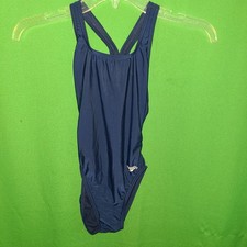 2981 NWOT SPEEDO 26 or 10 girls solid navy blue PRO LT swimsuit one piece 26