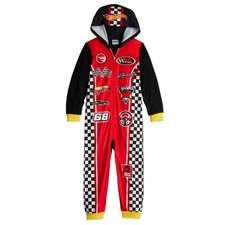 Hot Wheels One Piece Pajama Union Suit Halloween Costume Boys 4 6 8 10 Race Car