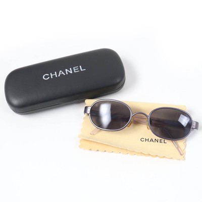 CHANEL Coco Mark Ribbon Sunglasses 5170-A Brown Plastic Case  display picture 2