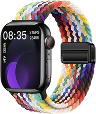 Magnetic Stretchy Nylon Strap Compatible with Apple Watch Series 44mm Soft Elast