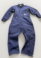 Vintage Rare Carhartt Blue Insulated Coveralls Union Worker USA 100th Year