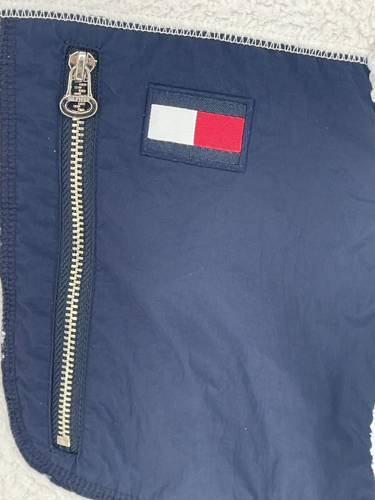 Tommy Hilfiger Women's Size L Essential Sherpa Zip Jacket Pockets Color Block image 4