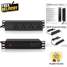 10-Inch Rack PDU with 4 Outlets, 1020J Surge Protection 15A Overload Switch
