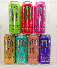Monster Zero Ultra Energy Drink 500ml Empty Cans 2022–2024 Ukraine Set of 7 pcs.