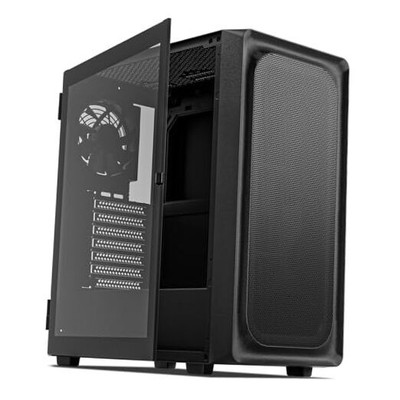  EC2 Black ATX Mid Tower PC Case, Type-C Ready, Supports 40 Graphics Cards, 