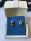 585 14k Teardrop Citrine Pear Fruit Stud Earrings Yellow Gold YG