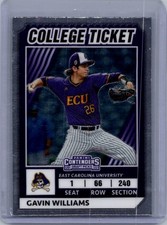 2022 Panini Elite Extra Edition #CTO-33 Gavin Williams College Tickets Optic