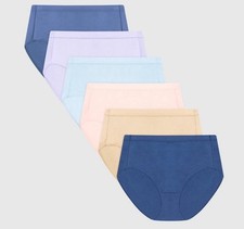 Women  s Hanes 100 Organic Cotton Briefs 6pk 7/L NEW 