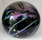 Rollin Karg Artist Glass Large Paperweight Multi-Color Abstract Dichroic 5.25" — photo 1