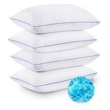 VVZ Cooling Bed Pillows Queen Size Set of 4, Shredded Memory Foam Pillows Coo...
