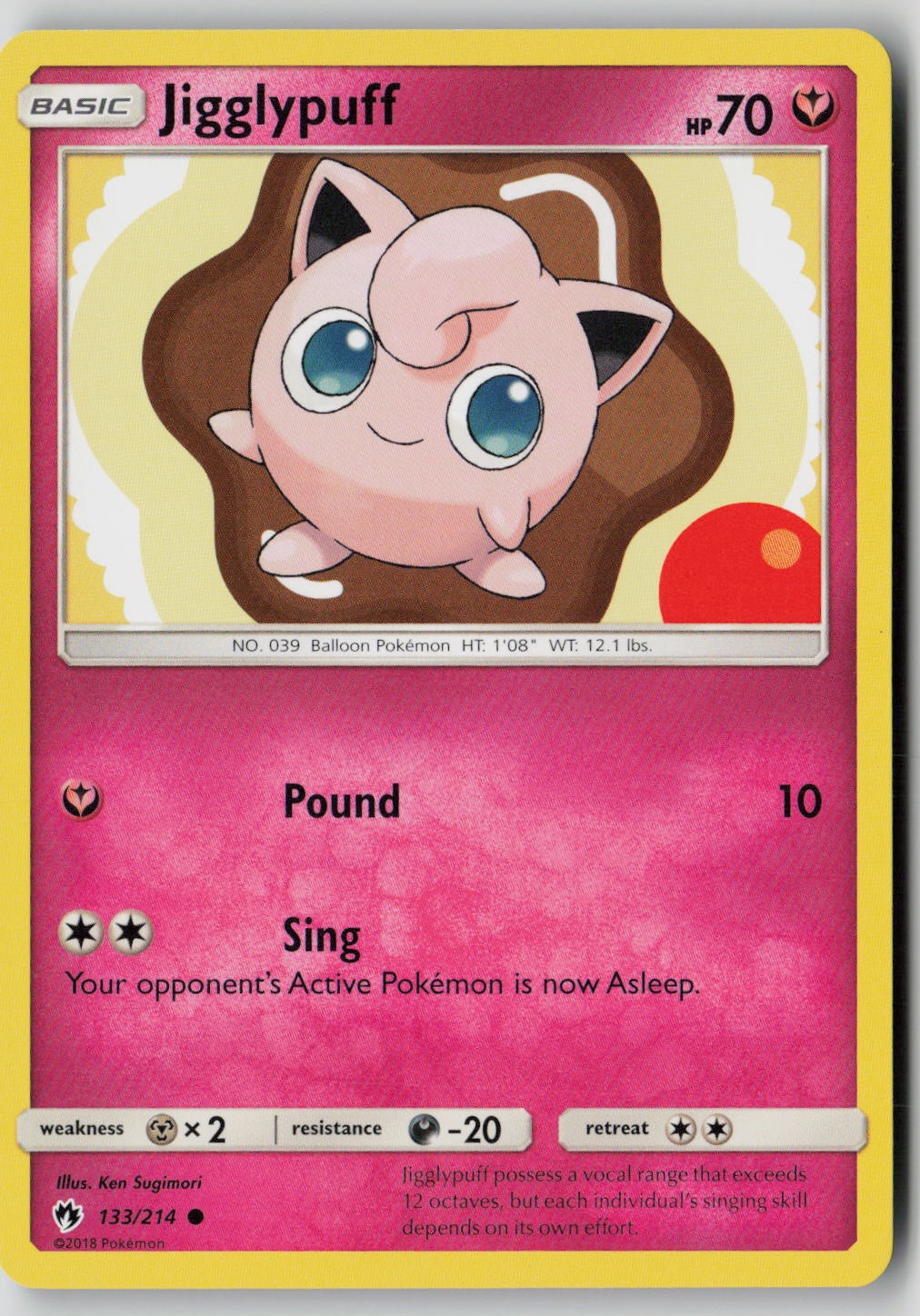 Jigglypuff 133/214 Common Lost Thunder Pokemon NM