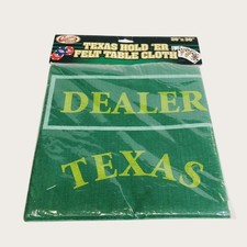 Casino Chips Texas Hold 'ER Felt Game Table Cloth 36" x 30" New Sealed