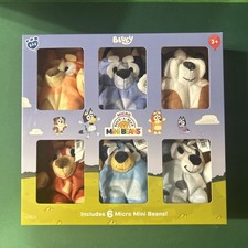 New Bluey Build-A-Bear Micro Mini Beans Plush 6 Pack Socks Rusty Bingo Muffin