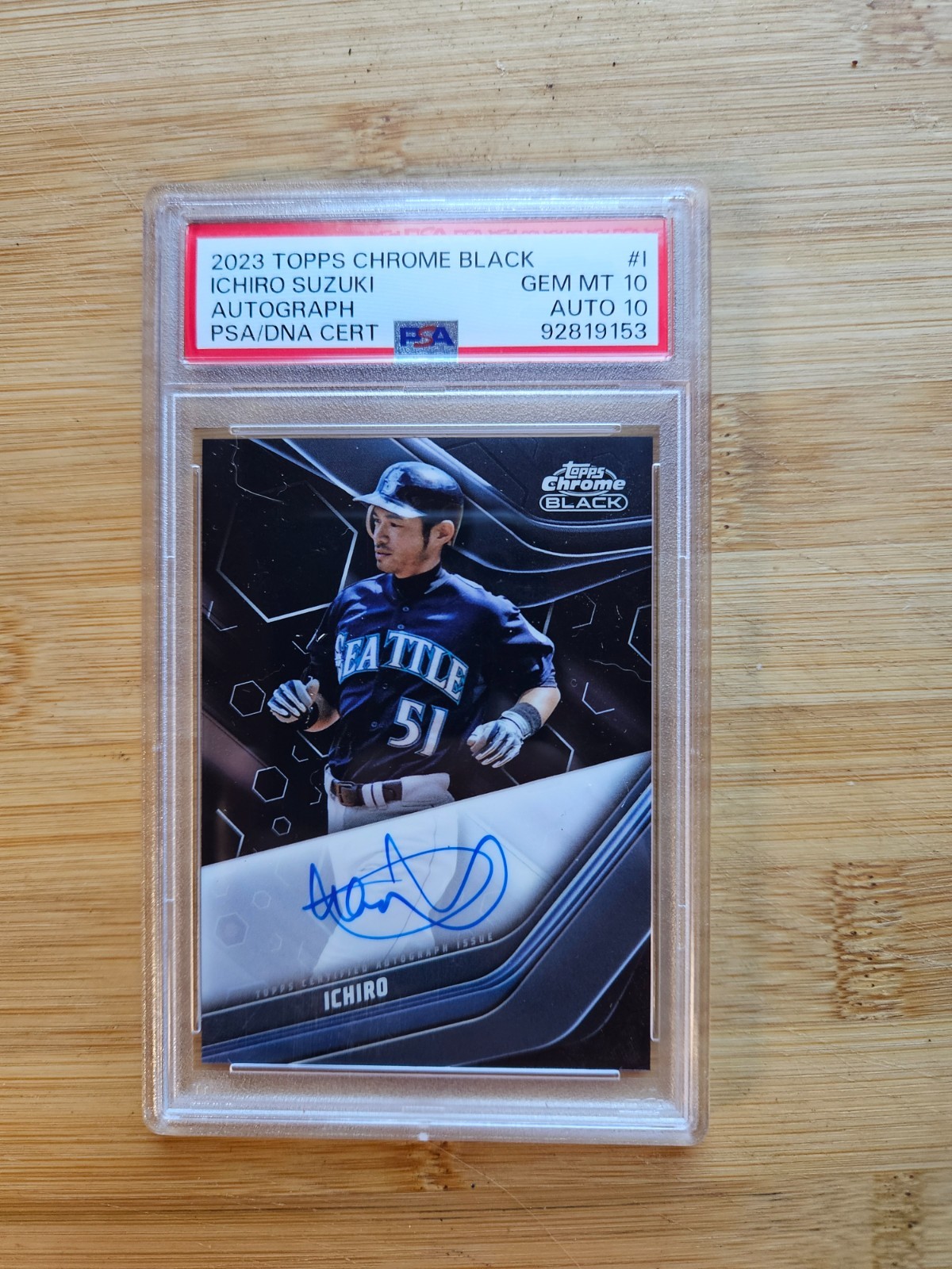 Topps 2023 Chrome Black Autograph Ichiro Suzuki PSA 10 AUTO 10 SEATTLE Mariners
