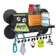 Wood Dog Leash Holder for Wall, Key Hangers with 3 Double Key Holder for Wall...