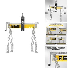 Engine Load Leveler 1500lbs Steel Hoist Adjustable Handle 14 Chains L-brackets