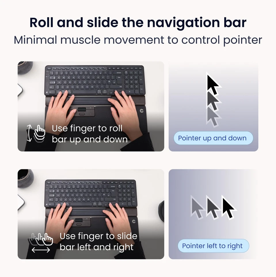 SliderMouse Pro Wireless Ergonomic Mouse, Ambidextrous Design Reduces Shoulde... - Image 3 of 4