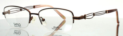 ELASTA 4351 0FH5 Brown Womens Rectangle Half Rim Eyeglasses 53-16-135 B:32