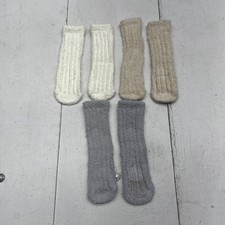 Cozy Fuzzy Socks Toddler One Size Neutral 3 Pair Non Slip Gripper Warm Slipper