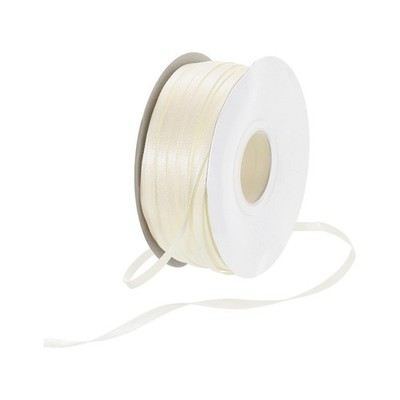 Antique White Double Faced Satin Ribbon - 1/16th Inch Width - 100 Yards