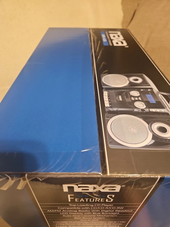 Nuevo reproductor de CD portátil sellado NPB-426 con reproductor de casete de radio estéreo AM/FM Foto 4 de 4