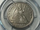 ✅ 1853-o Seated Liberty Half Dollar Arrows and Rays PCGC Fine 90% Silver