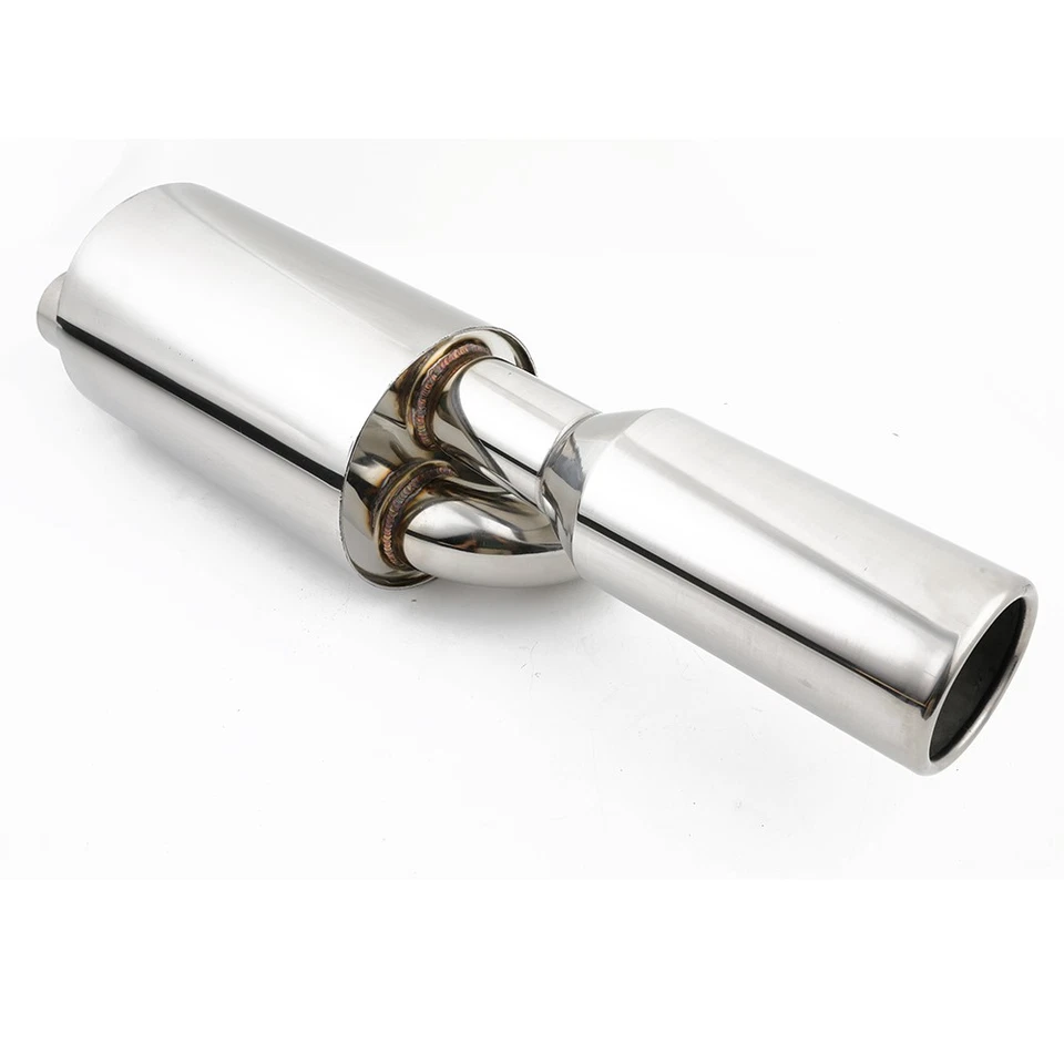 29" Car Twin Loop Exhaust Muffler Pipe 2.5" Inlet 4.0" Tip For Nissan 350Z 370Z - Изображение 4 из 4