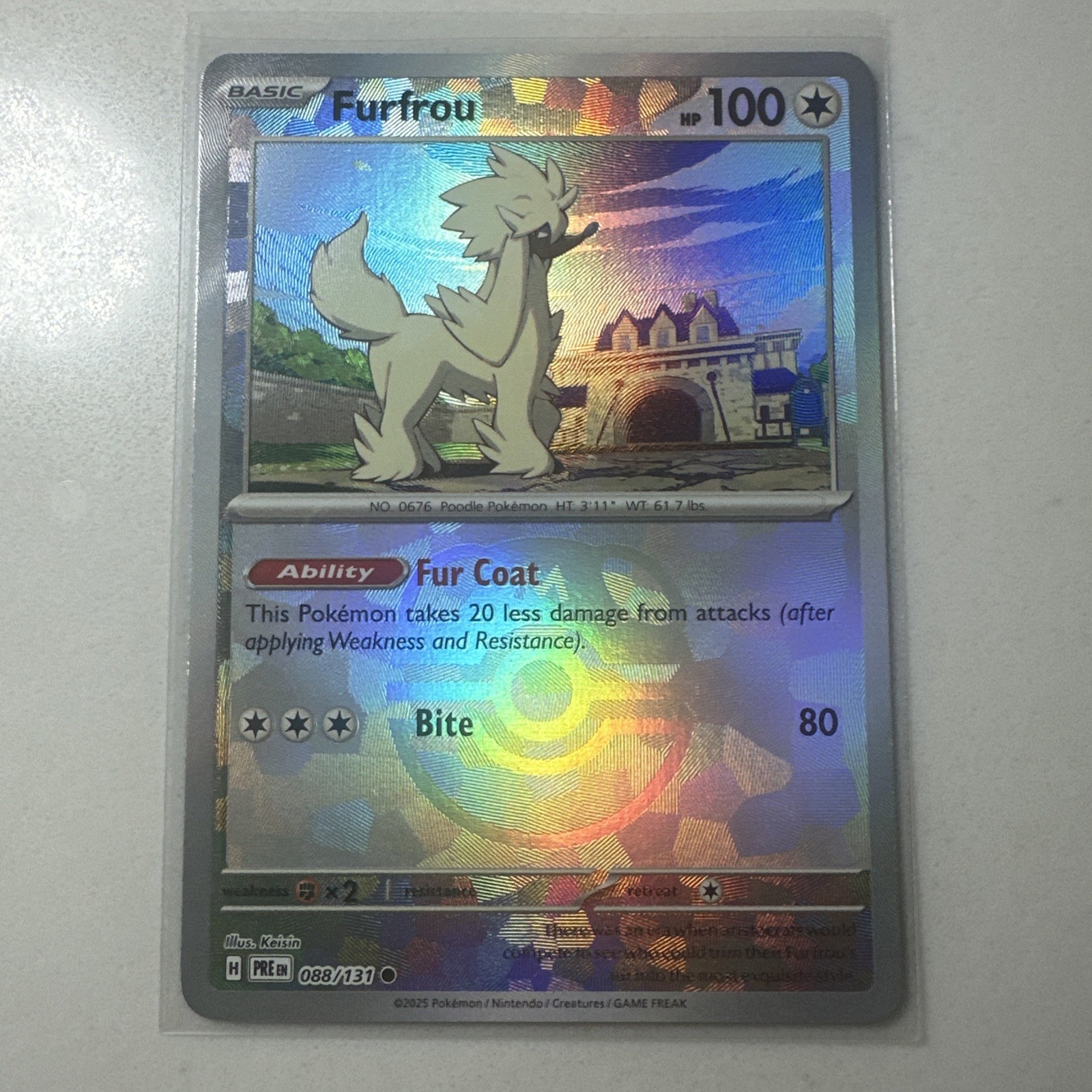 Furfrou (Master Ball Pattern) 088/131 Sv: Prismatic Evolutions Holo NM