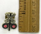 Operation Lifesaver Railroad Crossing Sign Plastic Lapel Hat Pin Train RR — photo 3
