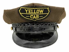 Rare 1940s Yellow Cab Taxi Hat Patch & MATCHING BUTTONS