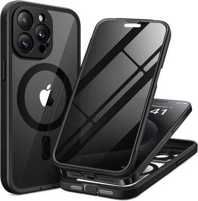 iPhone 15 Pro Max Case, Built-in Privacy Screen Protector, Anti Spy Full Body Du