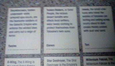 1977 STAR WARS WONDER BREAD COMPLETE SET OF 16 CARDS - Near Mint Some Better