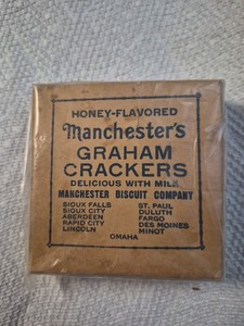Vintage Manchester Graham Crackers Box Manchester Biscuit Company Advertising