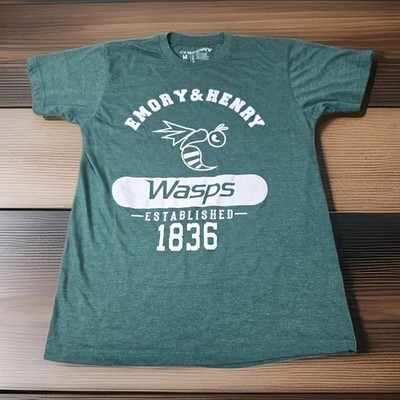 Emory Henry Wasp T Shirt Womens Medium Green Graphic Print Short Sleeve CI Sport