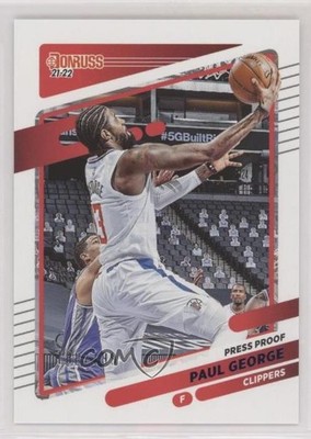 2021-22 Panini Donruss Purple Press Proof 188/199 Paul George #32 09br