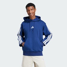 adidas men Essentials 3-Stripes Fleece Hoodie
