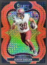 2025 Panini Select Austin Ekeler Suite Level Red Disco Prizm /49 Commanders CG4