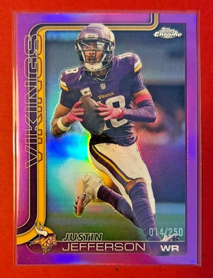 2025 Topps Chrome Justin Jefferson Pink Refractor #/250 Minnesota Vikings SP