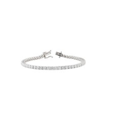 6.20Ct Round Lab Grown Diamond Tennis Bracelet VS1 F 925 Silver WG Plated