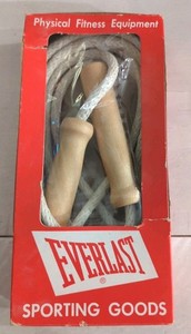 Vintage Everlast Skip Rope Wooden Handles Boxing Training Jump Rope 60s 4491 Med