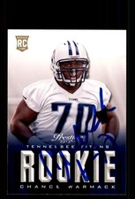 Signed Football Card Auto Chance Warmack 2013 Panini Prestige #218 Titans