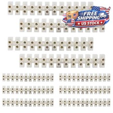 10 Position Dual Row Screw Terminal Strip Block 10A 380V 10 Pcs Clear PP Wire