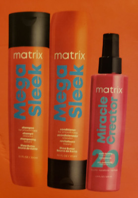 Matrix SLEEK Shampoo+ Conditioner+Heat Spray Set 10.1oz - 3 PIECE SET NEW